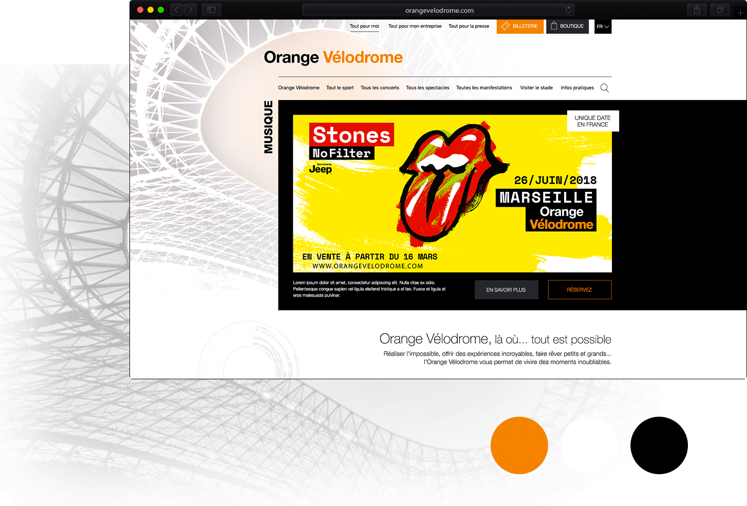Site web - Orange Vélodrome
